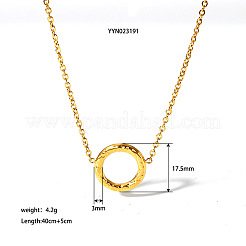 Vintage 304 Stainless Steel Ring Pendant Necklaces for Women&nbsp;DG9010-1