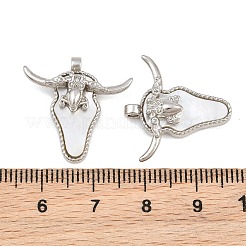 304 Stainless Steel & Natural Freshwater Shell Pendants&nbsp;SH-CBA6A0D-01P