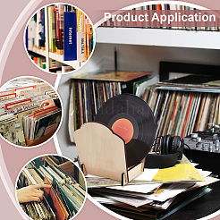 Wooden Vinyl Record Stands&nbsp;ODIS-WH0030-197