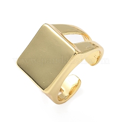 Brass Adjustable Open Cuff Rings for Women&nbsp;RJEW-A065-04G