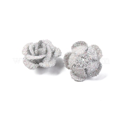 3D Rose Flower Baking Paint Aluminum Beads&nbsp;FIND-L019-01C