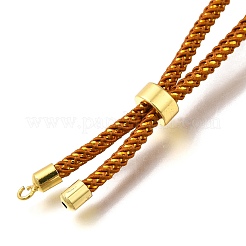 Braided Cotton Cord Slider Bracelet Making&nbsp;MAK-R001-01G-12
