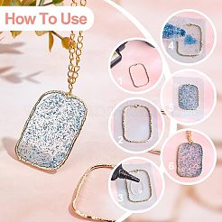 48Pcs 2 Style Alloy Open Back Bezel Pendants&nbsp;PALLOY-CA0002-29