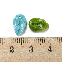 Synthetic Coral Dyed Leaf Charms&nbsp;CORA-Q034-01