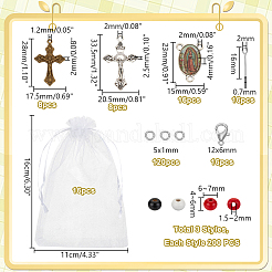 Wood Rosary Beaded Style Necklaces Bracelet Making Finding Kit&nbsp;DIY-PH0021-65