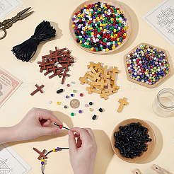 DIY Cross Pendant Necklace Kits&nbsp;DIY-OC0016-08