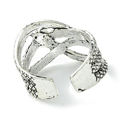 Snake Alloy Open Cuff Rings&nbsp;RJEW-K275-61AS