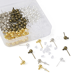 Brass Ball Post Stud Earring Findings&nbsp;KK-CD0001-04
