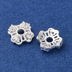 925 Sterling Silver Clear Cubic Zirconia Bead Caps&nbsp;STER-A047-07A-S