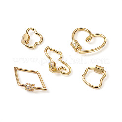 5Pcs 5 Styles Brass Screw Carabiner Lock Charms&nbsp;KK-FW0001-12