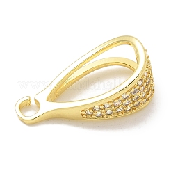 Rack Plating Brass Micro Pave Cubic Zirconia Clasps&nbsp;KK-K293-30G