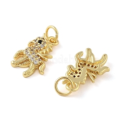 Brass Micro Pave Cubic Zirconia Pendants&nbsp;KK-C092-08G