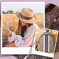 Ethnic Style Embroidery Polyester Ribbons&nbsp;OCOR-WH0070-10F-07