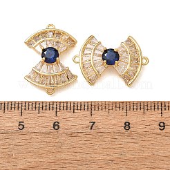Brass Pave Clear Cubic Zirconia Connector Charms&nbsp;CU-CBA4579-26G