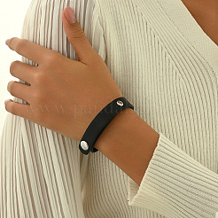 Punk Style Alloy & Imitation Leather Bangles&nbsp;WGDEE56-01