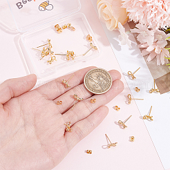 20Pcs Bowknot Brass Stud Earring Findings&nbsp;KK-BBC0028-23