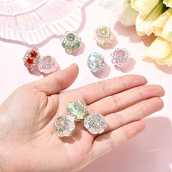 9Pcs 9 Colors Acrylic Rhinestone Rondelle Beads&nbsp;OACR-YW0004-54