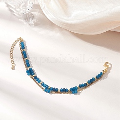 Adjustable Natural Malaysia Jade & 304 Stainless Steel Multi-strand Bracelets&nbsp;BJEW-JB13035-01