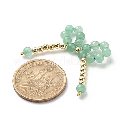 5Pcs 5 Styles Natural Mixed Gemstone Round Bowknot Connector Charms&nbsp;PALLOY-JF01943