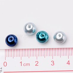 8mm Mixed Blue Color Pearlized Glass Pearl Beads for Jewelry Making&nbsp;HY-PH0006-8mm-03