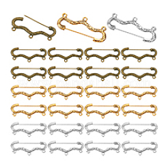 30Pcs 3 Styles Alloy Brooch Findings&nbsp;FIND-PH0027-39
