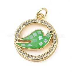 Brass Micro Pave Clear Cubic Zirconia Pendants&nbsp;KK-Q813-03G