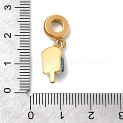 304 Stainless Steel Enamel & Cat Eye European Dangle Charms&nbsp;STAS-D153-22B-G