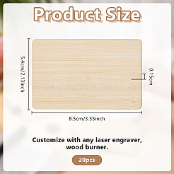 20Pcs Unfinished Wood Card Sheet&nbsp;WOOD-OC0004-48A