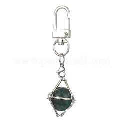 Brass Braided Macrame Pouch Empty Stone Holder for Keychain&nbsp;KEYC-TA00021-01