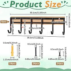3 Sets Iron & Wood Wall-mounted Storage Hook&nbsp;DIY-GO0003-23