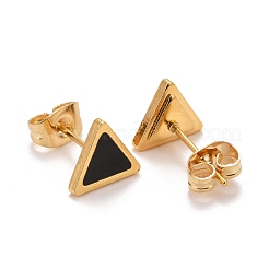 304 Stainless Steel Enamel Stud Earrings&nbsp;EJEW-B009-11G-01