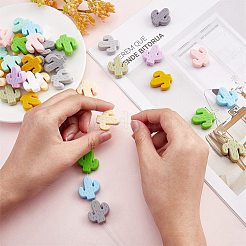 24Pcs 12 Colors Cactus Silicone Beads&nbsp;JX324A-01