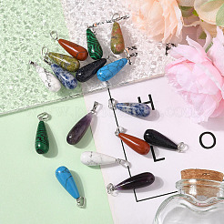 16Pcs 8 Styles Natural & Synthetic Mixed Gemstone Pendants&nbsp;G-YW0002-35