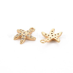 Brass Micro Pave Clear Cubic Zirconia Charms&nbsp;KK-S356-473-NF
