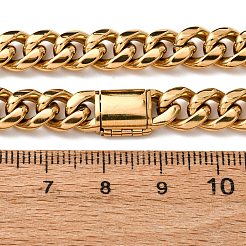 8MM 304 Stainless Steel Cuban Link Chain Necklaces for Unisex&nbsp;NJEW-K295-02A-G