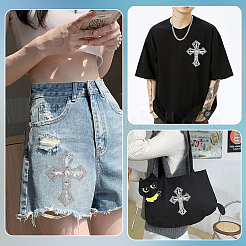 1Pc Cross Alloy Glass Rhinestone Decoration&nbsp;FIND-FG0004-94