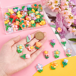 60Pcs 15 Styles Opaque Resin Cabochons&nbsp;RESI-HY0001-03