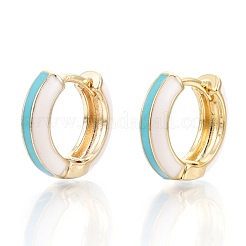 Brass Huggie Hoop Earrings&nbsp;EJEW-S209-07C