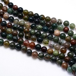 Natural Indian Agate Round Beads Strands&nbsp;G-G735-01-6mm