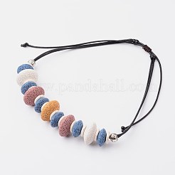 Natural Lava Rock Bib Statement Necklaces&nbsp;NJEW-O092-03