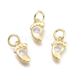 Brass Micro Pave Cubic Zirconia Pendants&nbsp;KK-P187-08-G