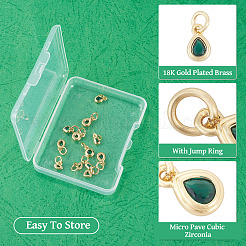 12Pcs 6 Styles Brass Cubic Zirconia Charms&nbsp;KK-TA0009-19B