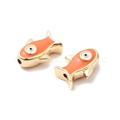 Brass Enamel Beads&nbsp;KK-A277-01G-02
