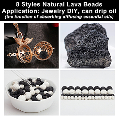 8 Styles Natural Lava Rock Round Beads&nbsp;G-OC0004-10