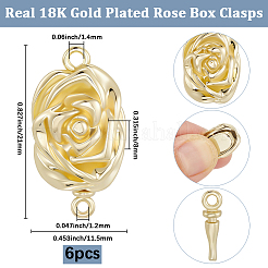 6Pcs Brass Box Clasps&nbsp;KK-BBC0020-08
