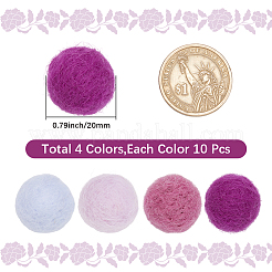40Pcs 4 Colors Wool Felt Balls&nbsp;DIY-SC0029-40A