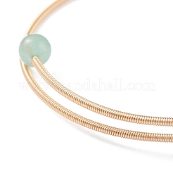 Natural Stone Round Beaded Bangle&nbsp;BJEW-JB07840