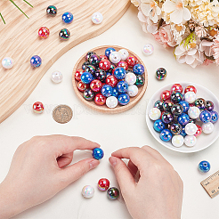 100Pcs 4 Colors UV Plating Opaque Acrylic Beads&nbsp;OACR-SP0002-31