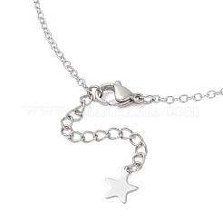 201 Stainless Steel Moon and Star Pendant Brass Cable Chain Necklaces&nbsp;NJEW-JN05787