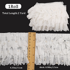 3-Layer Nylon Pleated Lace Trims&nbsp;OCOR-WH0082-40